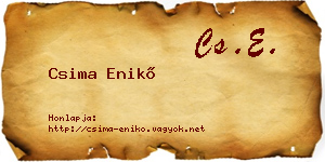 Csima Enikő névjegykártya
